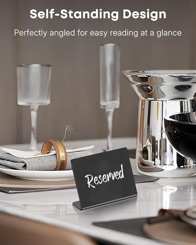 Uniclife 20 Pack Mini Acrylic Chalkboard Signs for Food, Small Chalkboard Signs with Chalk Markers, Reusable Glossy Food Signs Food Labels for Party Buffet Wedding, Blackboard Place Cards Table Signs