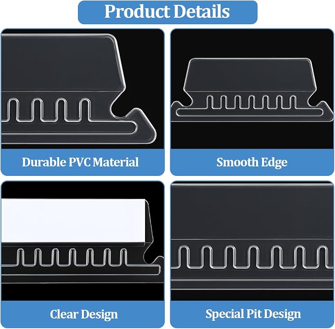Hanging File Folder Tabs,50 Sets Hanging File Folder Labels Tabs and Inserts for Hanging Files Folders, Insertable Plastic Tabs Hanging Folder Tabs