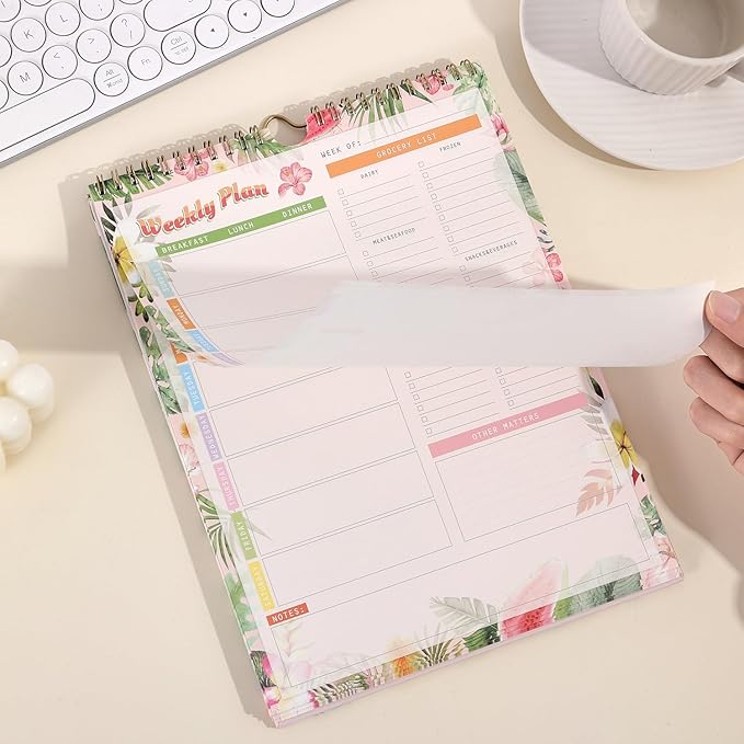 52-Week Meal Planner Notebook with Stickers – All-in-One Weekly Food Planner for a Whole Year, Includes Grocery Shopping Lists & Weekly Meal Plan Organizer for Healthy Eating, Meal Prep & Budgeting