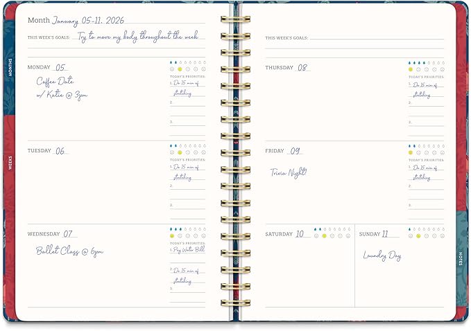 Orange Circle Studio Undated Tri-Tab Planner, Garden Renaissance
