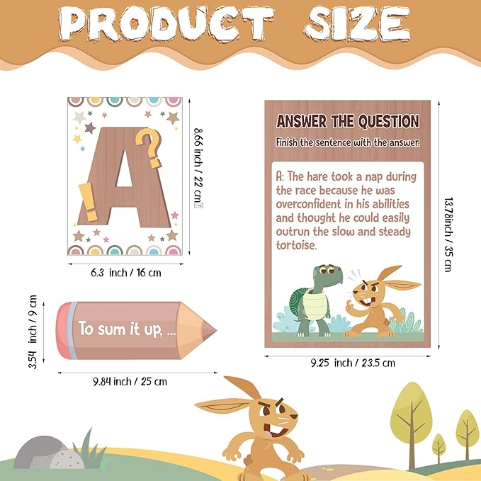 Outus 36 Pcs RACES Writing Strategy Bulletin Board Set, Alphabet Cutout Poster Sentence Starters Cards for Elementary School Classroom, Writing Display Wall Decoration Teacher Supply(Morandi)