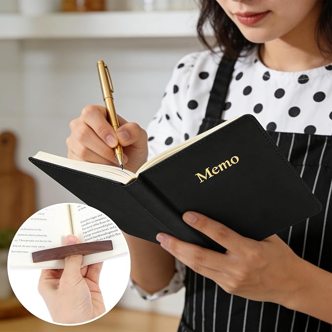 2PCS Book Holder Thumb Wooden Page Holder, Walnut Page Holders One Handed Books Smooth Bookmark Gifts Book Accessories for Reading Lovers