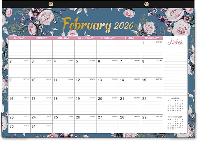 2026 Desk Calendar - Jan 2026 - Dec 2026, 12 Months Large 2026 Desk Calendar, 17" x 12", Desk Pad, Large Ruled Blocks, to-do List & Notes, Best Desk/Wall Calendar for Planning or Organizing