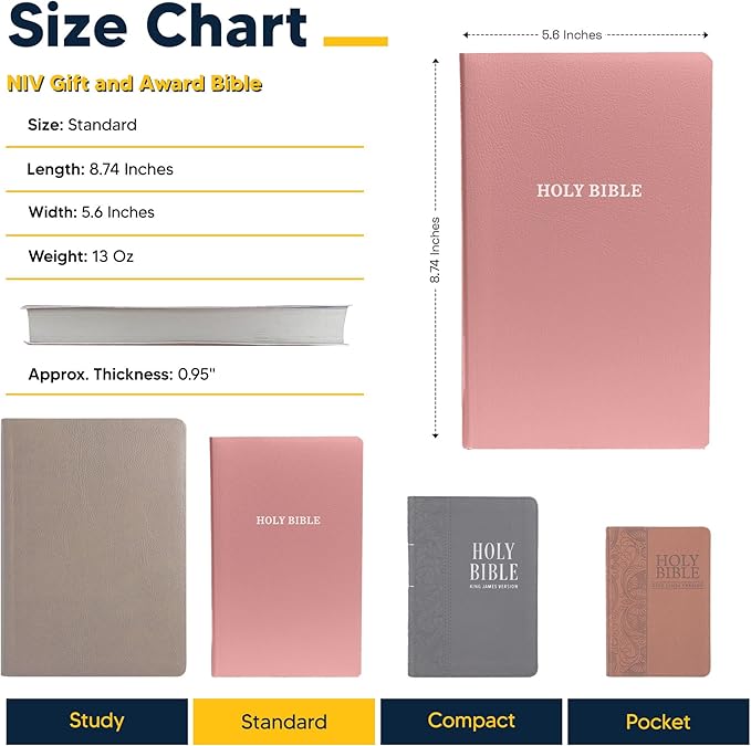 Personalized KJV Bible Faux Leather Small Print Economy Bible with Custom Name at The Lower Right Side & Red-Highlighted Verses, Custom Gift for Christian & Religious Events | Pink