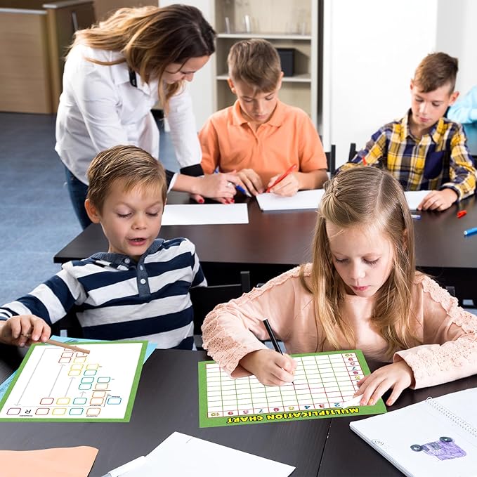 Dry Erase Division & Multiplication Chart White Board 9" x 12", Double Side Table Math Manipulatives Lapboard for Kids Students Classroom Home (Multiplication & Division)