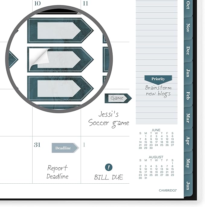 Cambridge Planner 2026-2027 Weekly & Monthly Academic 12-Month July-June, 8-1/2" x 11", Tundra (1798-905A)