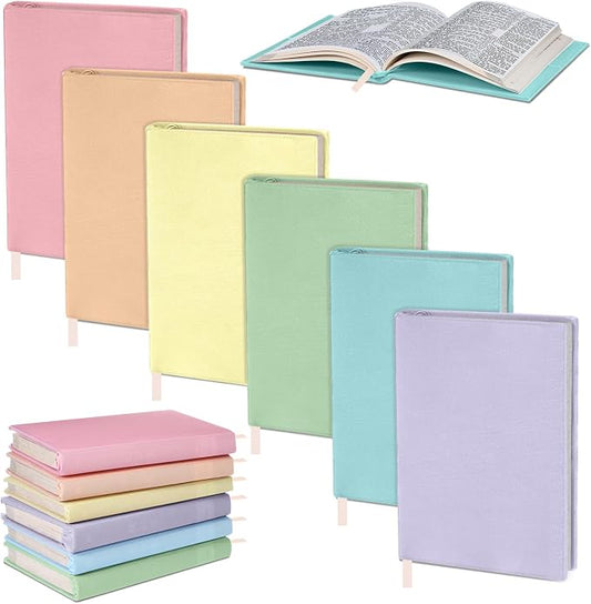 Gilprop 6 Pack Stretchable Book Covers 9-11 Inch Colored Fabric Reusable Book Protector Sleeve for Hardcovers Textbook Protection Supplies(Macaron Color)