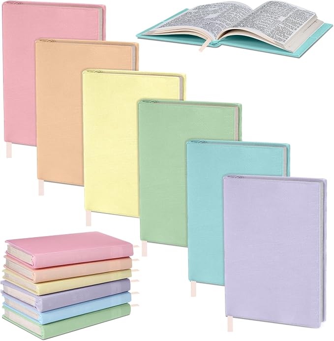 Gilprop 6 Pack Stretchable Book Covers 6-9 Inch Colored Fabric Reusable Book Protector Sleeve for Hardcovers Textbook Protection Supplies(Macaron Color)