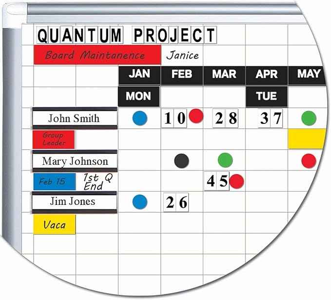 MasterVision Planning Board Magnetic Dry Erase, 1" x 2" Grid Planner with Aluminum Frame, 48" x 72", Gold