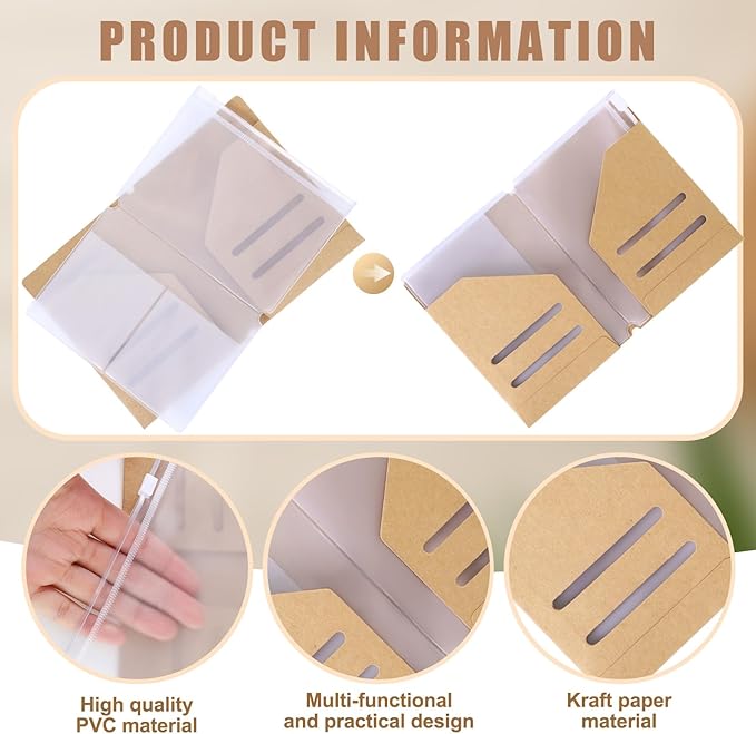 Travelers Journal Notebook Accessories Kit Include Travel Kraft File Folder, Zipper Case, Pen Holder, Binder Clip and Elastic Bands Travel Accessories Supplies(1 Pack,Passport Size)