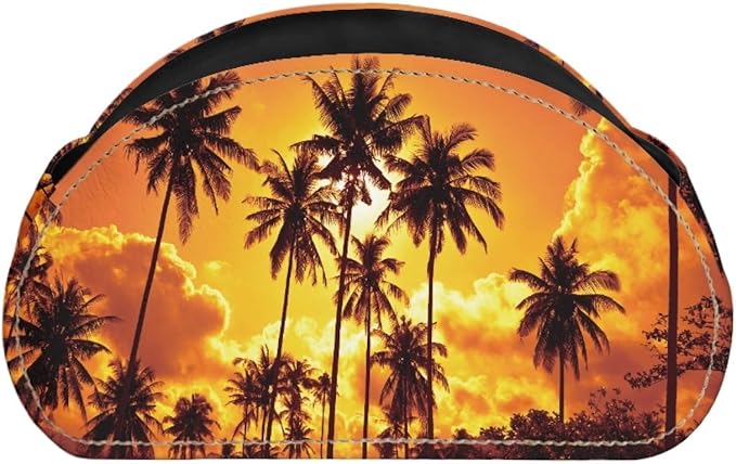 Forchrinse Hawaiian Palm Tree Orange Sky TV Remote Control Holder with 5 Compartments,Desktop Media Player Remote Caddy Storage Box Organizer Non Slip