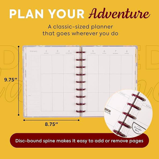 Happy Planner Harry Potter Disc-Bound 12-Month January–December 2026 Planner, Classic Size, Vertical Layout, Gryffindor Magic