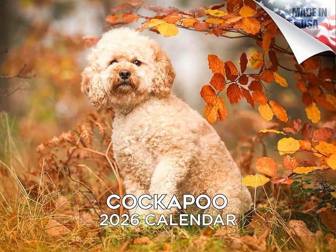 2025 2026 Cockapoo Calendar - Dog Breed Monthly Wall Calendar - 12" x 18" Open - Thick No-Bleed Paper - Giftable - Academic Teacher's Planner Calendar Organizing & Planning - Made in USA