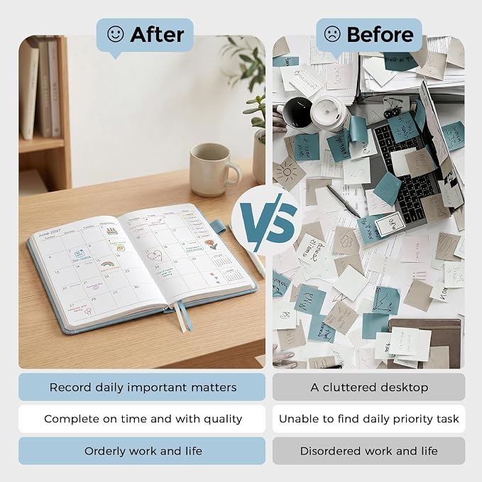 KONVINIT Pocket Calendar 2026-2028, 24-Month Pocket Calendar 2027 Planner Runs from July.2026 Until June.2028, Blue PU Monthly Planner with Inner Pocket, Pen Loop, Elastic Closure for School & Office Supplies, 3.54”×6.69”