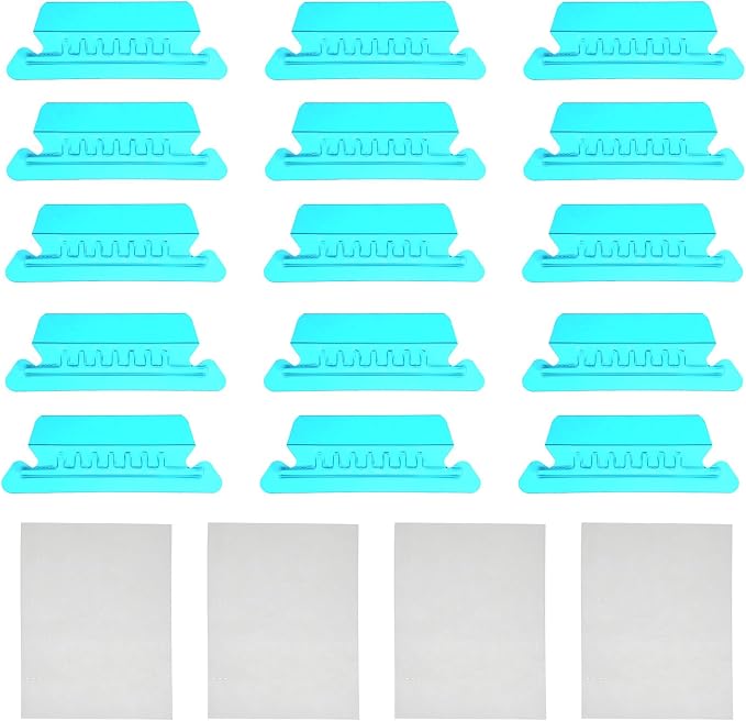 50PCS 2 Inch Blue PVC Hanging File Folder Tabs with Paper Insert Office Product Interior Folder Indexing Tool