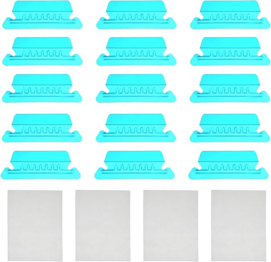 50PCS 2 Inch Blue PVC Hanging File Folder Tabs with Paper Insert Office Product Interior Folder Indexing Tool