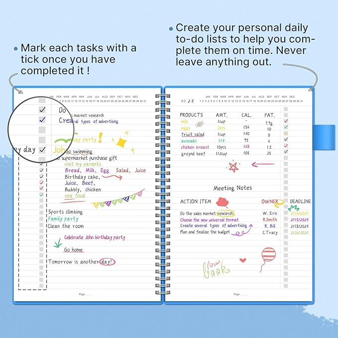 Regolden-Book To Do List Notebook, Daily Planner for Work, Project Tasks & Personal Organizer, Checklist Man/Women, Pocket, Pen Loop, 160 Pages (7"x10")