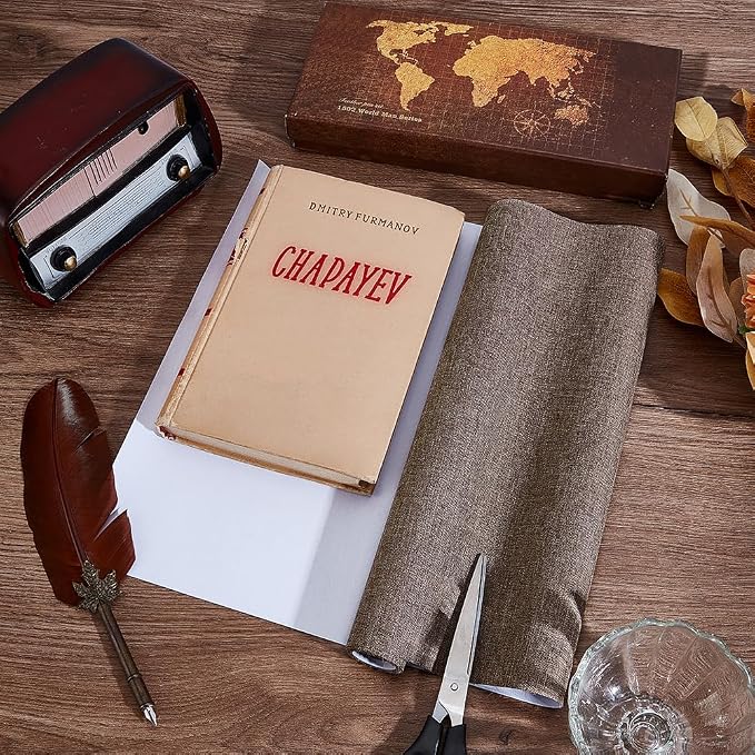 CRASPIRE 51 x 11.8 Inch Book Binding Cloth Book Cover Fabric A4 to A8 Surface Paper Backed Camel Linen Polyester Woven Cover for Books Album Scrapbooking Archival DIY Covering Bookbinding Protector