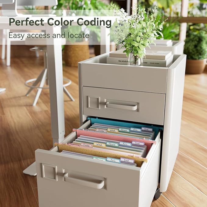 EcoStash 12-Pack Eco-Friendly Wheat Straw Hanging File Folders - 7 Expanding Pockets, Bulk Letter Size Organizers for Filing Cabinet,for Business Tax, School & Office - 3 Colors