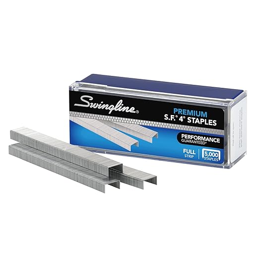 Swingline S.F. 4 Premium Staples for Desktop Staplers, 1/4" Length, 210/Strip, 5000/Box (35450)