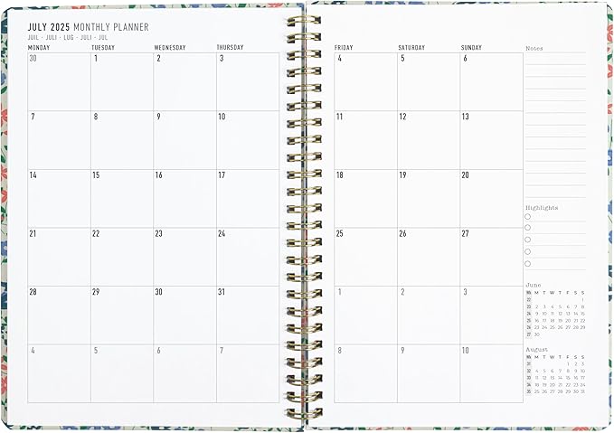 Letts of London® Spring Valley Academic Weekly/Monthly Planner, 18 Months, July 2025 to December 2026, Week-to-View, Wiro Binding, Multilingual, A5 Size, 8.25" x 5.875", Mint (C031799-26)