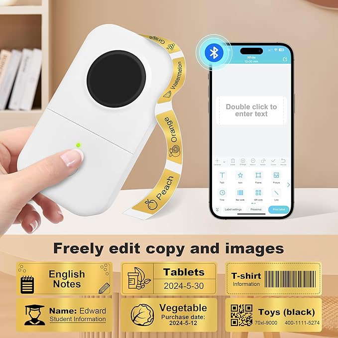 PARLAIM 14 X 40mm (1/2" x 1 1/2") Waterproof Thermal Label, 160pcs OEM Label Tape Replacement Roll for Label Maker Perfect for Home/Office/School, Bright Gold