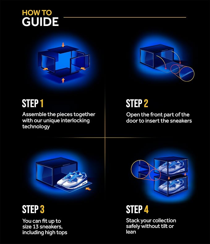 Crep Protect Crates Shoe Storage Box - Ultimate Sneaker Crates 2.0, Shoe Organizer, Stackable Shoe Crates (2 Crates Per Pack)