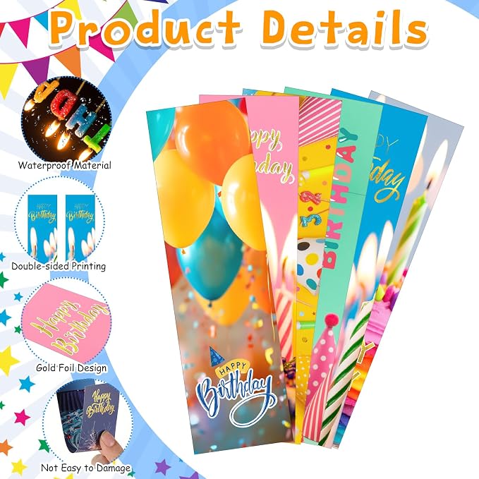 Skyygemm 100 Pcs Happy Birthday Bookmarks Bulk Happy Birthday Classroom Gifts for Kids Students Teacher Reward Back to School Birthday Party Favors Classroom Stationery Supplies (Cake)