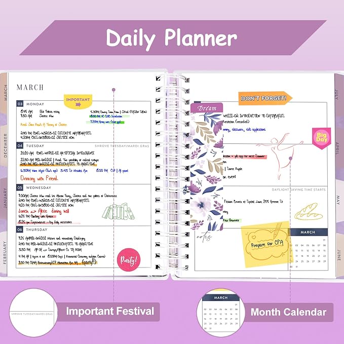 Planner 2026-2027, 18 Months Large Academic Daily Weekly Monthly Organizer | July 2026 - Dec 2027, 8.5x9.8", Page Tabs & Separator Page, Pocket Folder, Bookmark, Stickers & Sticky Note Set