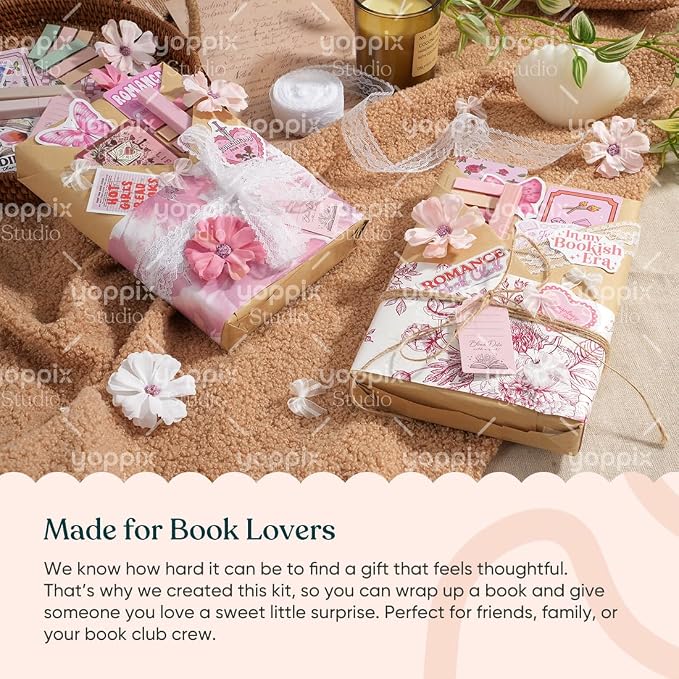 YOPPIX 6 Set Blind Date with Book Gift Bulk, About Pink Romance Theme Blind Book Date Gifts for Book Lover Readers Bookish Librarian Booklovers Club (NO Books Including)