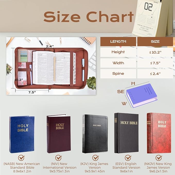 XKDOUS Bible Cover Case for Women Large Bible Bag with Handle, Pens, Tabs, Study Supplies Church Book Organizer Journaling Kit Christian Gifts for Mom, Lady, Men