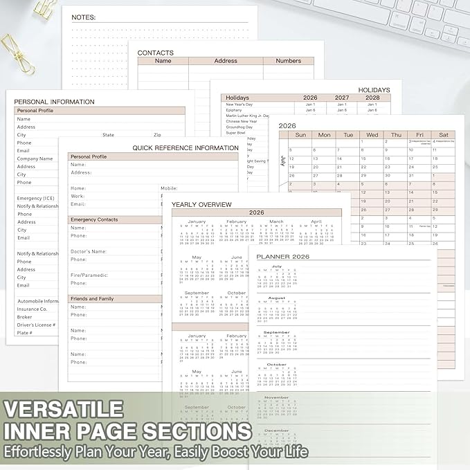 2026-2027 Academic Planner, Weekly & Monthly Appointment Book from Jul. 2026 - Jun. 2027, Work & Life Daily Hourly Planner with Time Slots,A5 Agenda Organizer for School Office,Pastel Green,8.4"x 6.1"