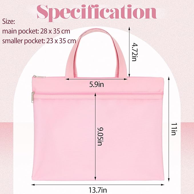 PerKoop 8 Pcs 11x13.7 Inch Mesh Zipper Pouch with Handle, Waterproof Student Book Pouch Bags, Large Classroom File Organizers, A4 Foldable Document Storage Bag for School Office Supplies, 4 Colors