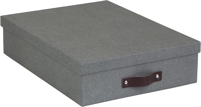 The Holding Company 'Oskar A4 Storage Box for Letters, 26 x 35 x 9 cm (W x D x H) Grey