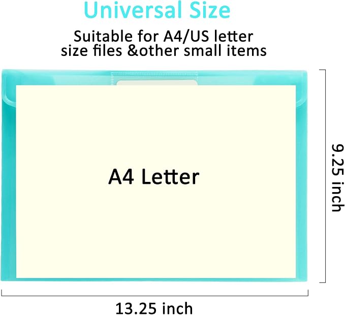Youngever 21 Pack Plastic Envelopes Poly Envelopes, Clear Document Folders, US Letter A4 Size File Envelopes with Label Pocket Snap Button, for School Home Work Office Organization, 7 Assorted Colors