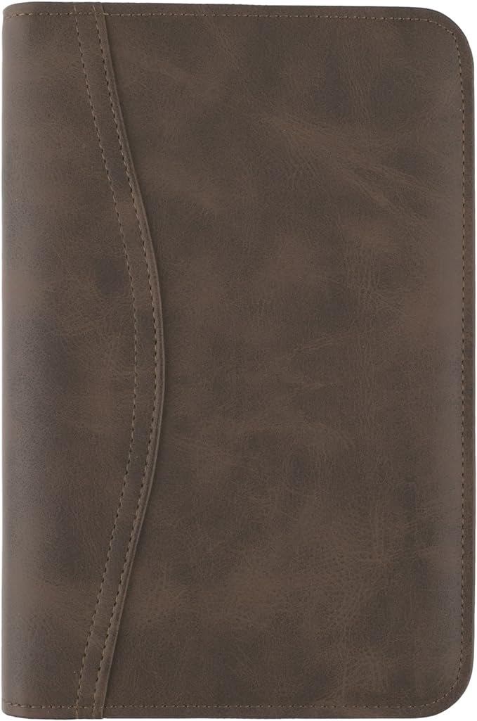 AT-A-GLANCE Simulated Leather Undated Starter Set, D43074 DAY-TIMER, Portable Size, Distressed Brown (033-0140-04)