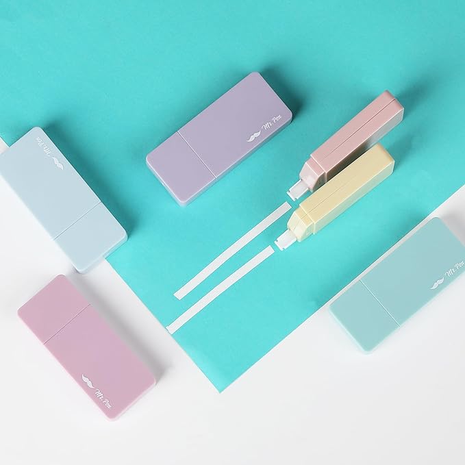 Mr. Pen- Aesthetic Correction Tape, 0.2" x 236", 6 pcs, Pastel Colors, Cute Correction Tape