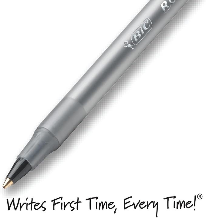 BIC Round Stic Xtra Life Ballpoint Pen, Medium Point (1.0mm), Black, 36-Count