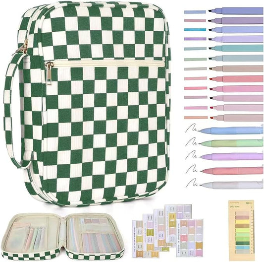 Bible Bag Cover Case for Women Bible Carrying Bag with Handles Bible Study Supplies & Accessories Christian Gifts for Women (Green)