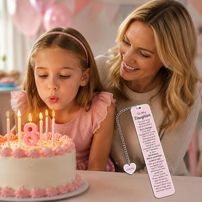 5th Grade Graduation Gifts for Girls, Graduation Gift for Daughter, Daughter Gifts from Dad Mom, Bookmark for Daughters, Pink Bookmark, Back to School Supplies for Girls