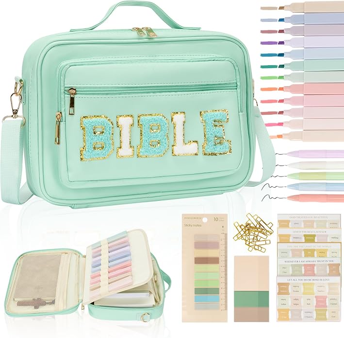 Bible Cover Case for Women Bible Bag Bible Study Supplies Leather Bible Case Western Bible Tote Bag Christian Gifts for Girls