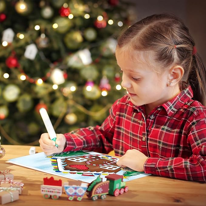 COCHIE 36PCS 8x10 Inches Christmas Coloring Pages for Kids, Bulk Color Your Own Xmas Paper Crafts Party Favors, Small Coloring Sheets Christmas Day Gifts