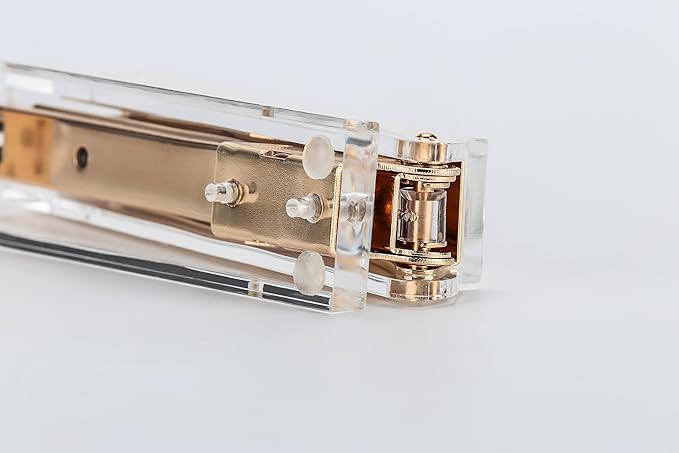 Clear Gold Toned Acrylic Stapler by DS DRAYMOND STORY - Fits Standard Staples (24/6 or 26/6) - Graduation Gifts Gold