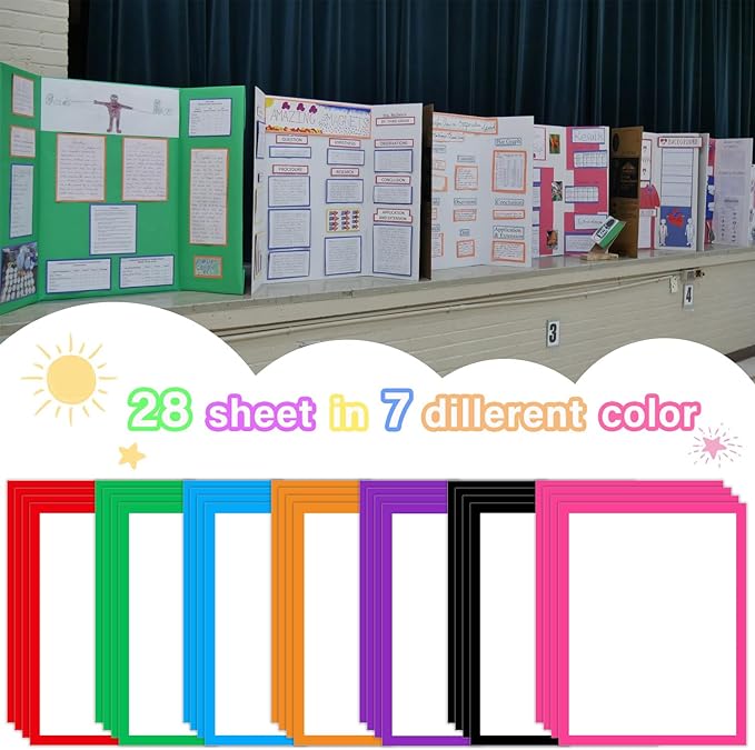 43 Colorful Sheets Science Fair Board Supplies Self Adhesive Presentation Science Subtitles Fair Project Titles Personalized Letter Sticker Supplies for Classroom Office