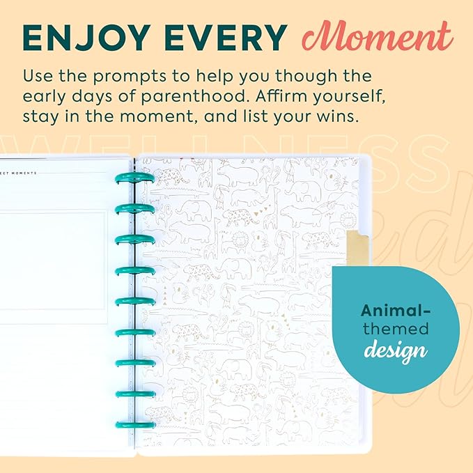 Happy Planner Hello Little One Guided Classic-Size Disc-Bound Baby Journal, 80 Pages