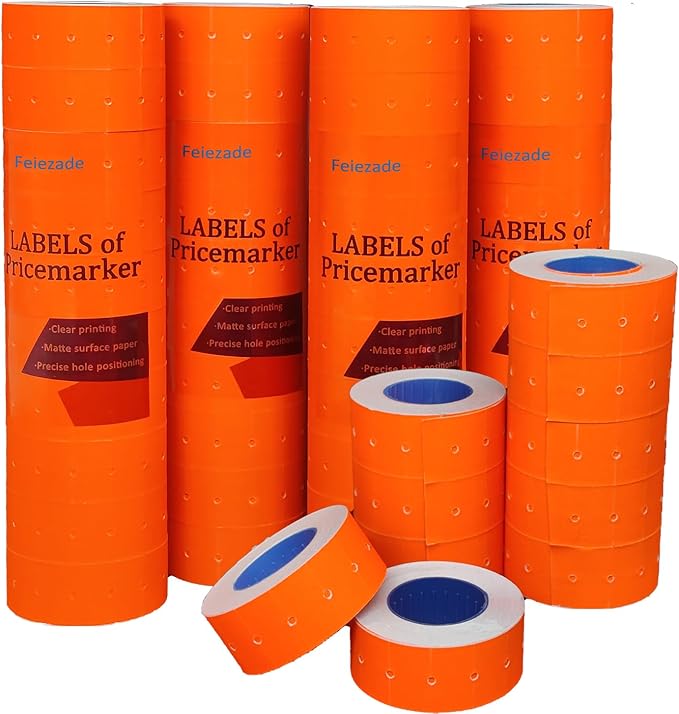 16,000pcs 1 line Price Gun Label, Removable and Adhesive Price and Sale Tags for Office, Suitable for NEW5500,MX-5500,CN979,H813,Total and Inch Pricing for Garage.(Orange)