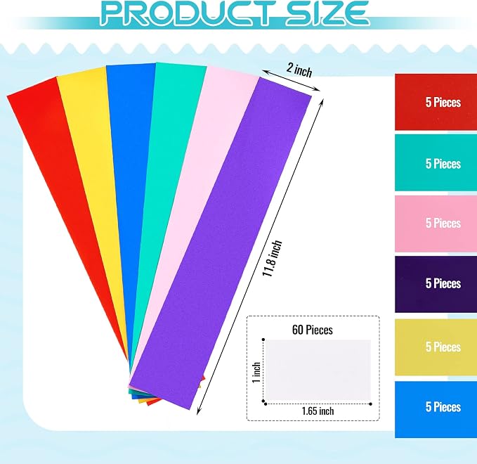 Chinco 30 Pieces Library Book Dividers for Shelves with Stickers, Library Shelf Markers Assorted Colored Book Shelf Dividers Plastic Shelf Marker Flexible Book Shelf Marker Set for Classroom Supplies