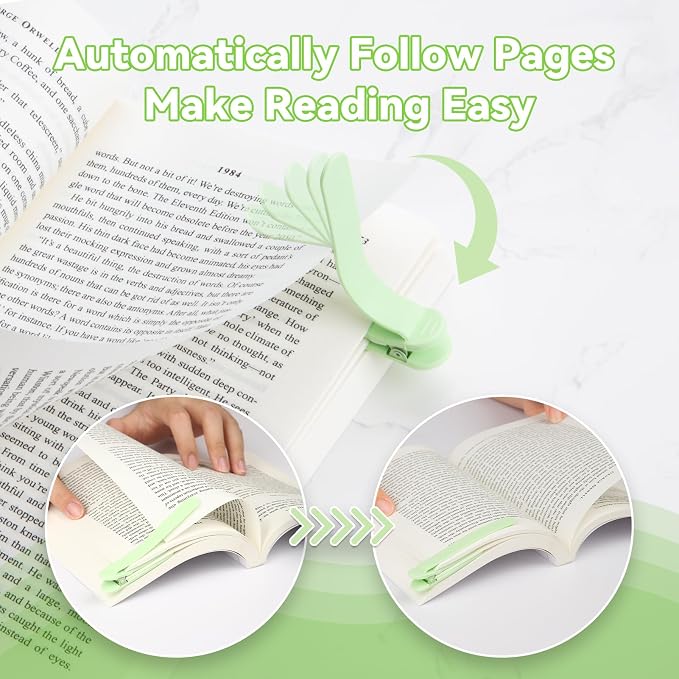 6 PCS Automatic Bookmark, Smart Bookmarks for Women Men Book Accessories Silicone Book Mark Bible Book Markers Book Marks for Reading Book Lovers Gifts Bookish Gifts Birthday Party Favors for Kids, C