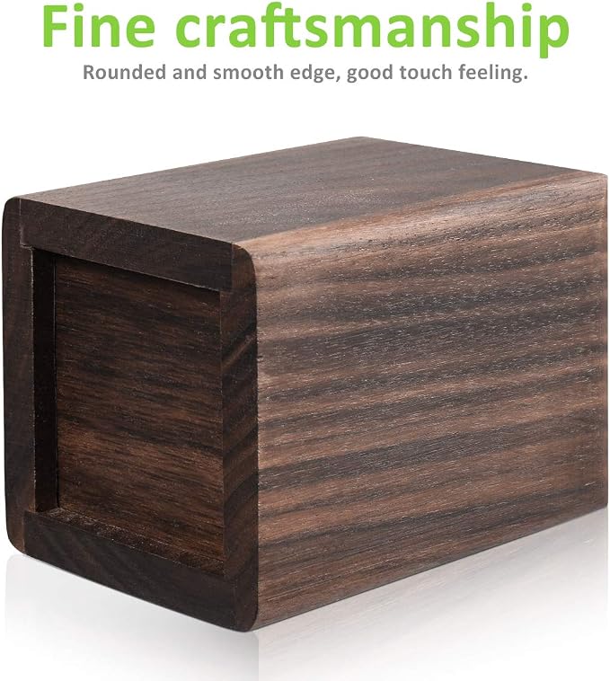 Toyvian Wooden Pen Box Multiple-Use Desk Organizer Eco Natural Wood Storage Box (Black Walnut)