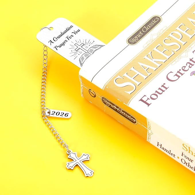 Christian Graduation Bookmark with Prayer, Faith-Based Congratulations Greeting, Religious Graduation Gift for Him or Her, Inspirational Bible Blessing Verse, 2026 Graduation Senior Bookmarks